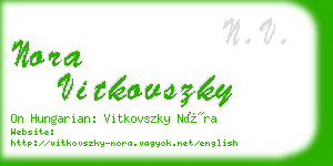 nora vitkovszky business card